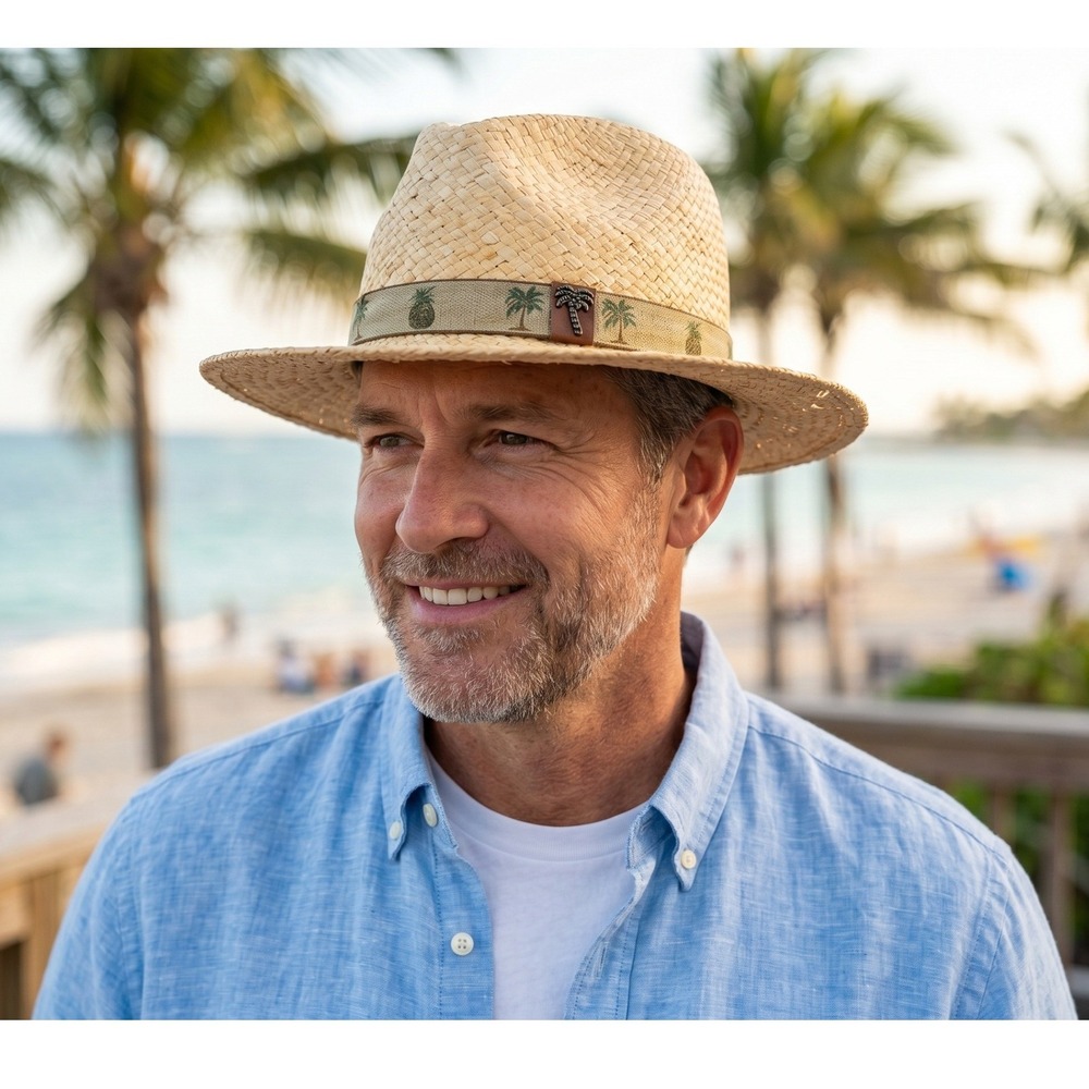 Scala Pro Series Dorfman Pacific Straw Panama Hat L/XL  Raffia Golf Handmade